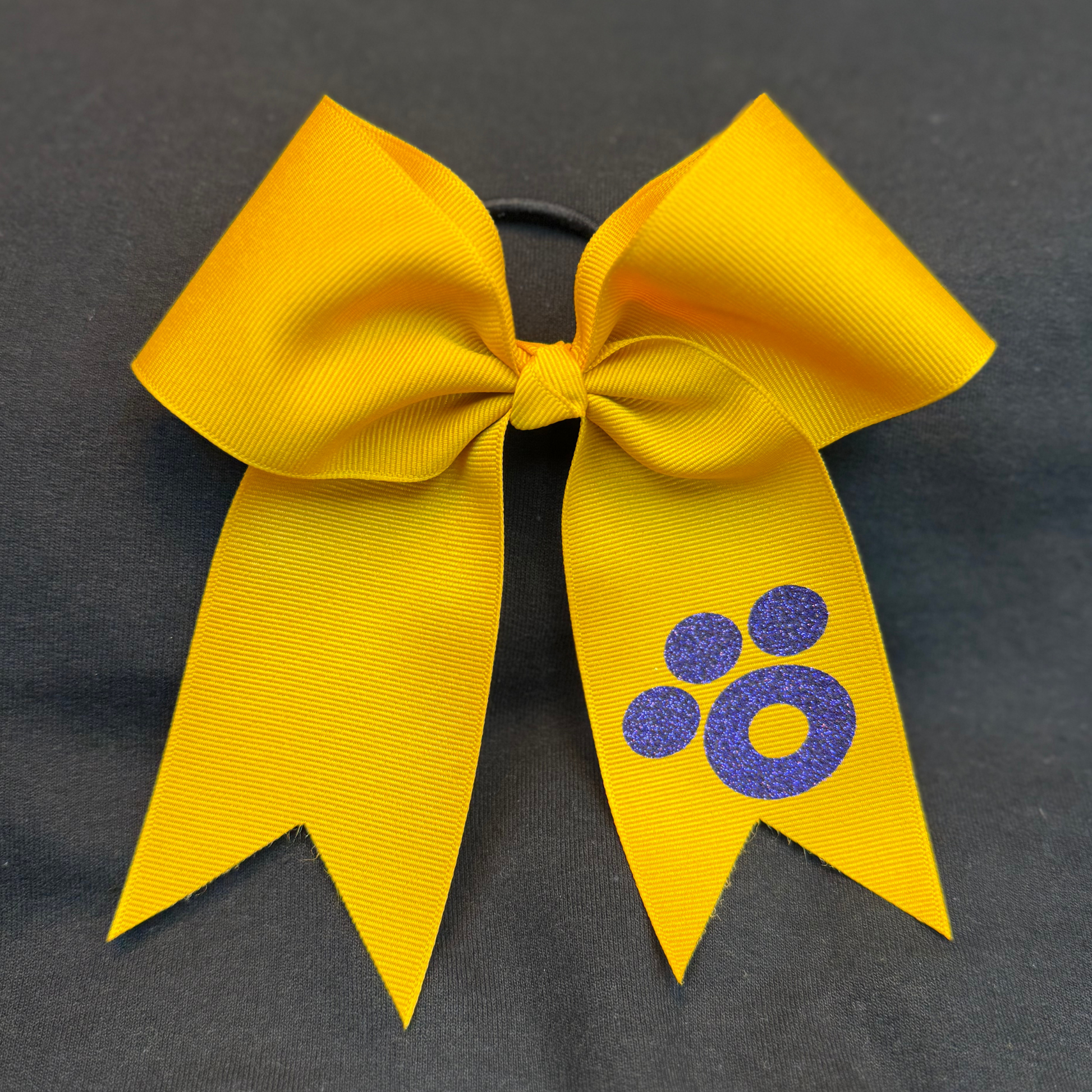 Gold Bow with Purple Rowdy Paw Print