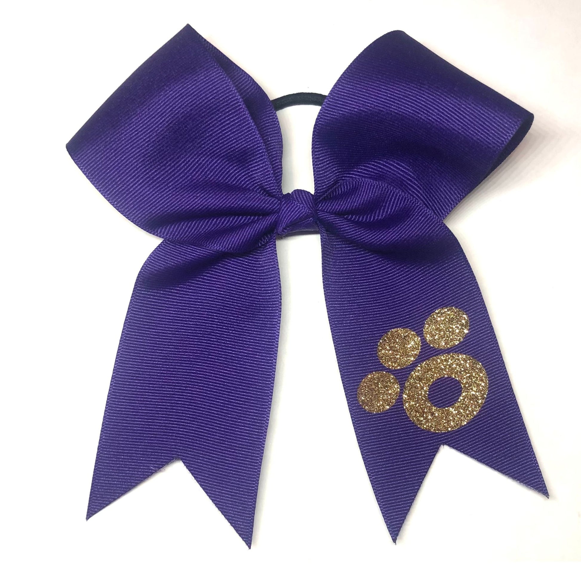 Purple Bow with Gold Rowdy Paw Print