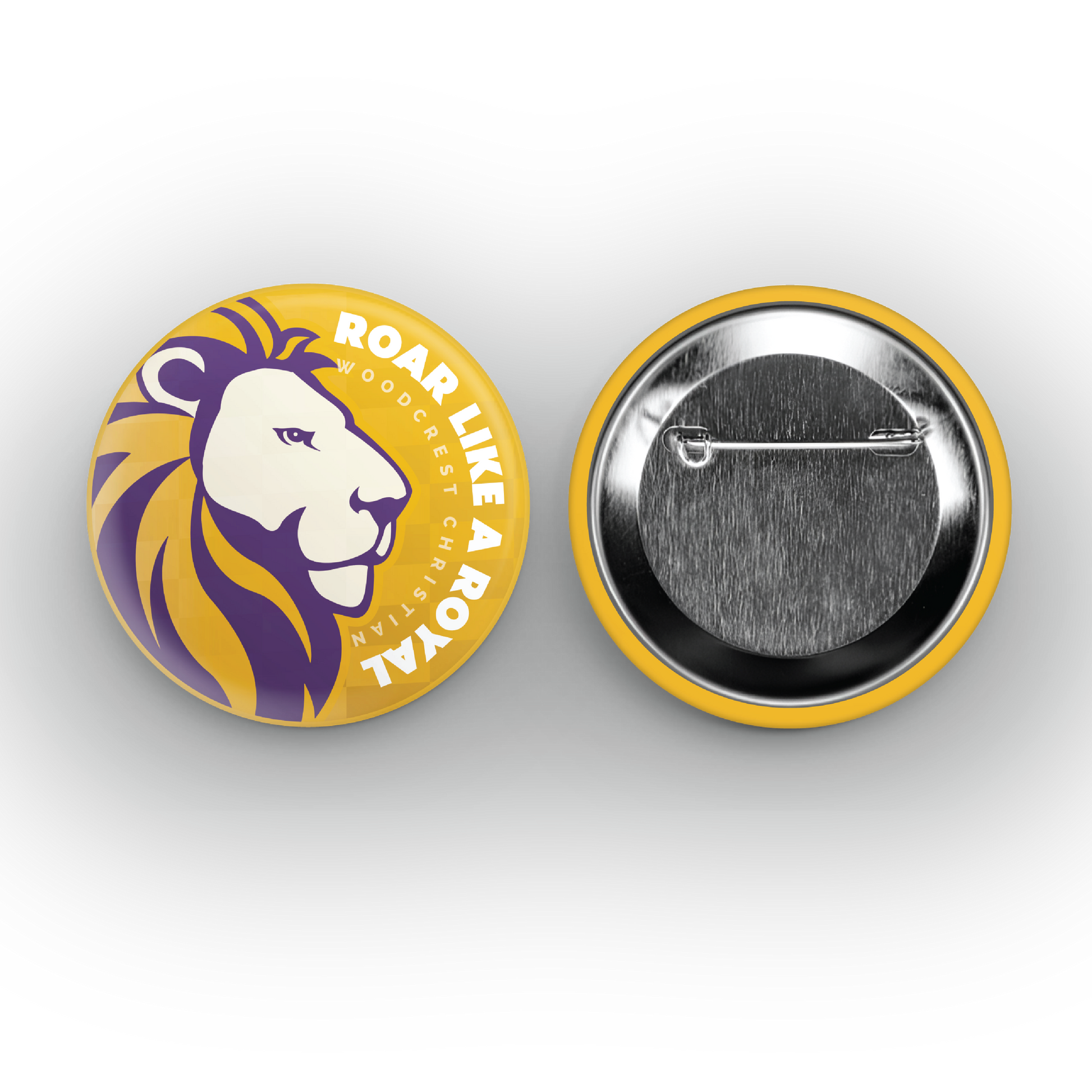 Woodcrest Christian Lion Button
