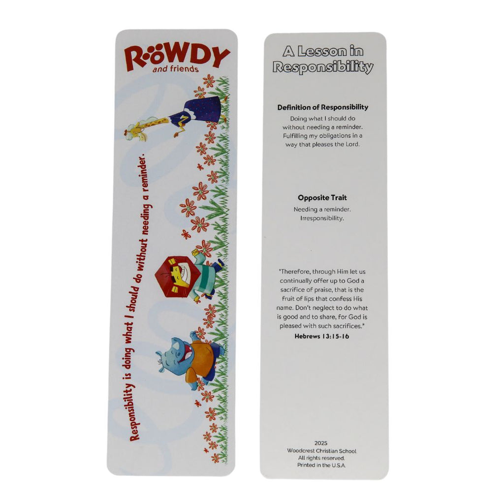 Rowdy and Friends 2 sided Bookmark